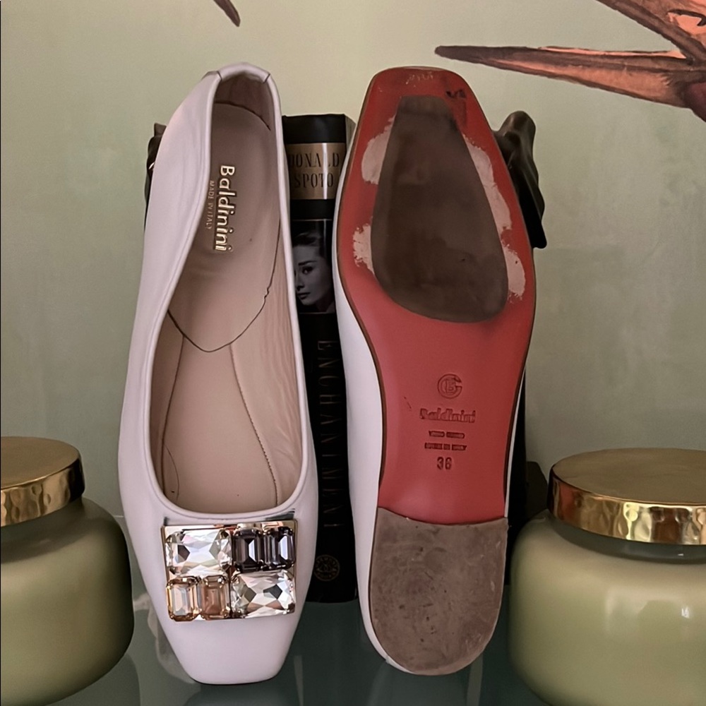 Baldinini White Flats Classic Loafers - Picture 6 of 7